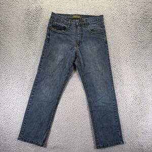 Urban Star Jeans Men 30x29 Blue Cotton Denim Straight Leg Faded Workwear Utility